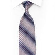 Rhinestone Silk Necktie Geometric Damask Crystal AB & Silver Sparkle