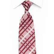 Rhinestone Silk Necktie – Crimson Plaid Crystal Weave