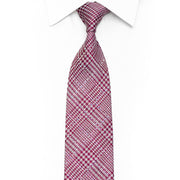 San-Dee Rhinestone Micro Fiber Necktie – Burgundy Crystal Check