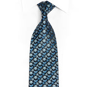 Butterflies On Navy Rhinestone Silk Necktie - 1