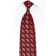 Chignon Pattern On Burgundy Silk Tie With Gold Sparkles - 1