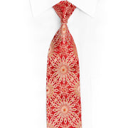 Gold Marrakesh Design On Red Rhinestone Silk Necktie