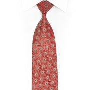 Gold Trellis On Dark Red Rhinestone Sparkle Silk Tie - 1