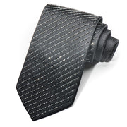 Lalanta Men’s Rhinestone Silk Necktie Jet Black Hematite