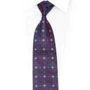 Purple Trellis on Burgundy Rhinestone Silk Necktie - 1