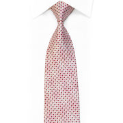 Rhinestone Silk Necktie Pink Burgundy Dots On White With Sparkles By Roberta di Camerino