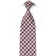 Brentwood Men's Crystal Silk Tie Purple Silver Plaids With Silver Sparkles - San-Dee