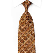 Elle Homme Men's Rhinestone Tie Cartouche On Brown With Gold Sparkles - San-Dee