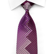 Leslie Vince Mens Silk Rhinestone Necktie Geometric On