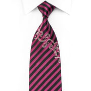 Michiko Koshino Men’s Crystal Rhinestone Silk Tie Purple