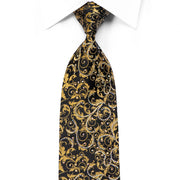 Paco Rabanne Rhinestone Necktie Golden Acanthus On Black