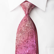 Paco Rabanne Rhinestone Silk Necktie Paisley On Purple With