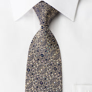 Pierre Cardin Silk Necktie Golden Filigree Medallions On
