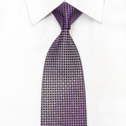 Premierlux Men’s Silk Rhinestone Tie Lattice On Purple With
