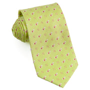 Remizio Men’s Woven Silk Neck Tie Scotty Dogs On Lime Green