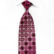 Renoma Men’s Rhinestone Silk Tie Retro Geometric On Purple -
