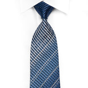 Valentino Rich Men’s Crystal Silk Tie Stripes On Blue With