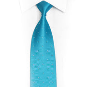 Crystal Rhinestones On Bright Blue Mens Silk Tie