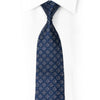 Geometric On Blue Rhinestone Necktie With Silver Sparkles