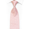 Geometric On Pink Rhinestone Silk Necktie With Silver Sparkles