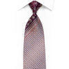 Silver Geometric On Purple Rhinestone Silk Necktie With Silver Sparkles