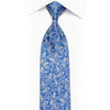 Daks Silver Floral Rhinestone Silk Necktie — Pale Blue
