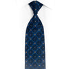 Gold Monogram On Blue Rhinestone Silk Tie With Sparkles