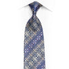Silver Purple Cartouche On Navy Rhinestone Necktie With Silver Sparkles
