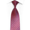 Purple Silver Geometric On Burgundy Rhinestone Silk Necktie With Gold Sparkles