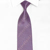 Mauve Geometric On Purple Rhinestone Silk Necktie With Silver Sparkles