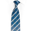 Silver Striped On Blue Rhinestone Silk Necktie With Silver Sparkles