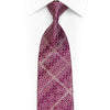 Floral Trellis On Purple Rhinestone Silk Necktie With Sparkles