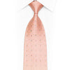 Trellis On Peach Rhinestone Silk Necktie With Gold Sparkles