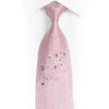 Scrolls On Pink Rhinestone Silk Necktie With Silver Sparkles