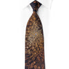 Golden Vortex Silk Tie with Radiant Filigree & Crystal Nucleus
