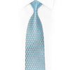Pale Blue Silver Checkered Rhinestone Silk Necktie With Blue Sparkles