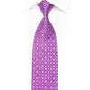 Geometric  On Mauve Rhinestone Silk Necktie With Purple Sparkles