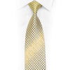 Anthemion On Yellow Rhinestone Silk Necktie With Sparkles