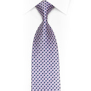 Mauve Checkered Rhinestone Silk Necktie With Purple Sparkles