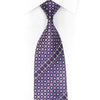 Geometric Circles On Purple Rhinestone Silk Necktie