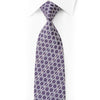 Deep Purple Basketweave Silk Tie with Crystal Pinstripe Detail