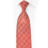 Scarlet Silk Tie with Interlocking Circle Lattice & Diamond Crystal Scatter