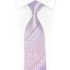 Silver Mauve Checkered Rhinestone Tie With Purple Sparkles