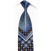 Vertical V-Striped On Navy Rhinestone Silk Necktie With Gold Sparkles