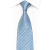 Silver Blue Dots Rhinestone Silk Necktie