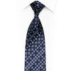 Mauve Geometric On Navy Rhinestone Silk Necktie With Silver Sparkles
