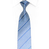 Blue Ombré Stripe Rhinestone Crystal Silk Necktie