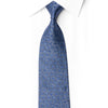 Midnight blue silk necktie with crystal rhinestones and silver sparkles worn with a white dress shirt