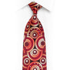 Red Burgundy Geometric On Black Rhinestone Silk Necktie With Sparkles
