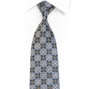 Silver Gold Cartouche On NAvy Rhinestone Silk Necktie With Sparkles